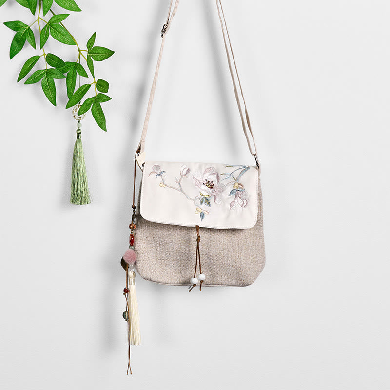 Magnolia Embroidered Canvas Backpack Spiritual Accessories