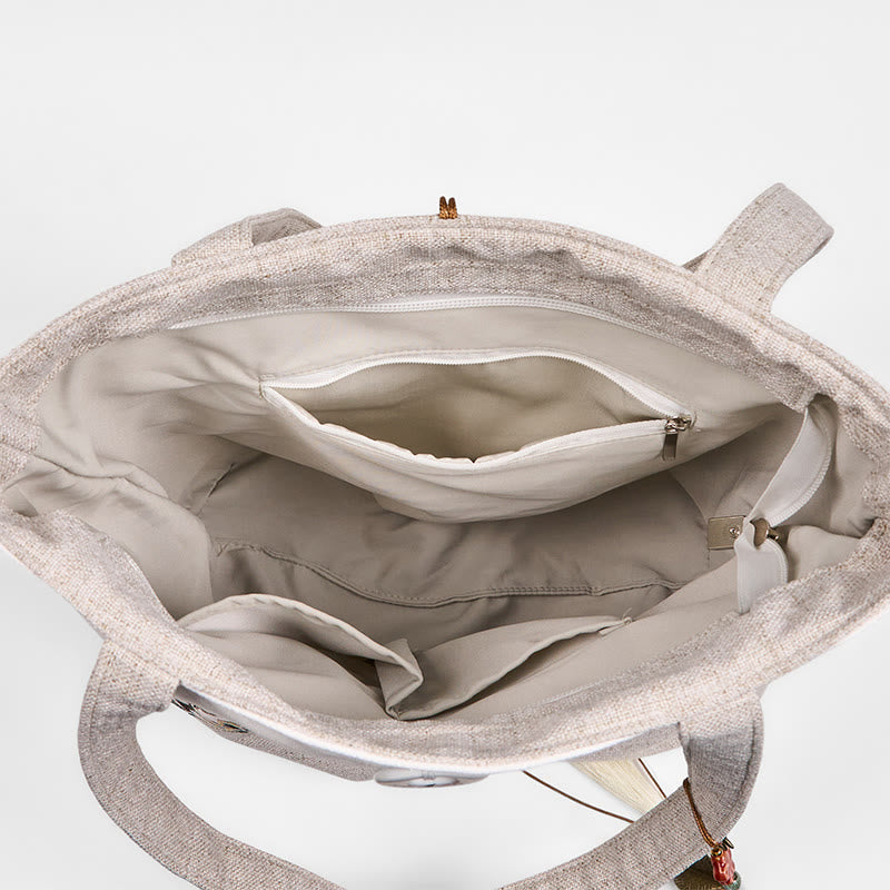 Magnolia Embroidery Canvas Polyester Yoga Bag | Durable & Stylish