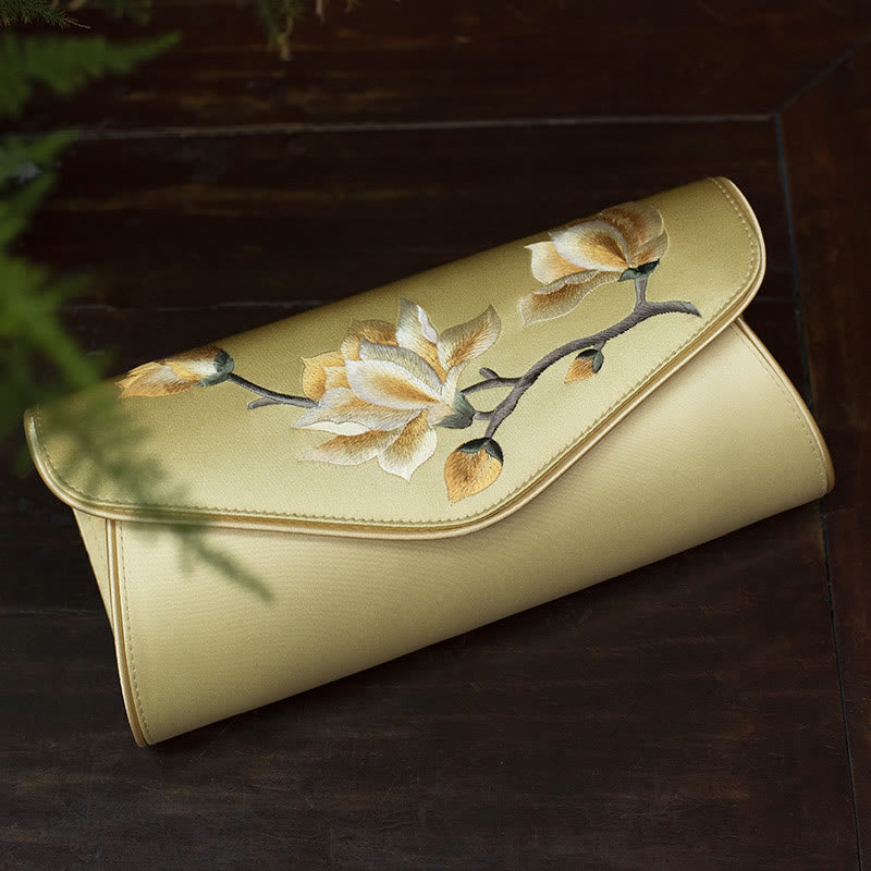 Magnolia Su Embroidered Medium Bag for Spiritual Elegance