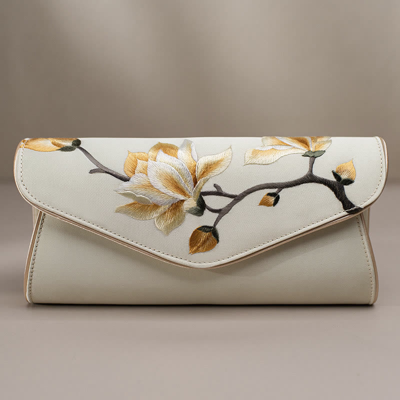 Magnolia Su Embroidered Medium Bag for Spiritual Elegance