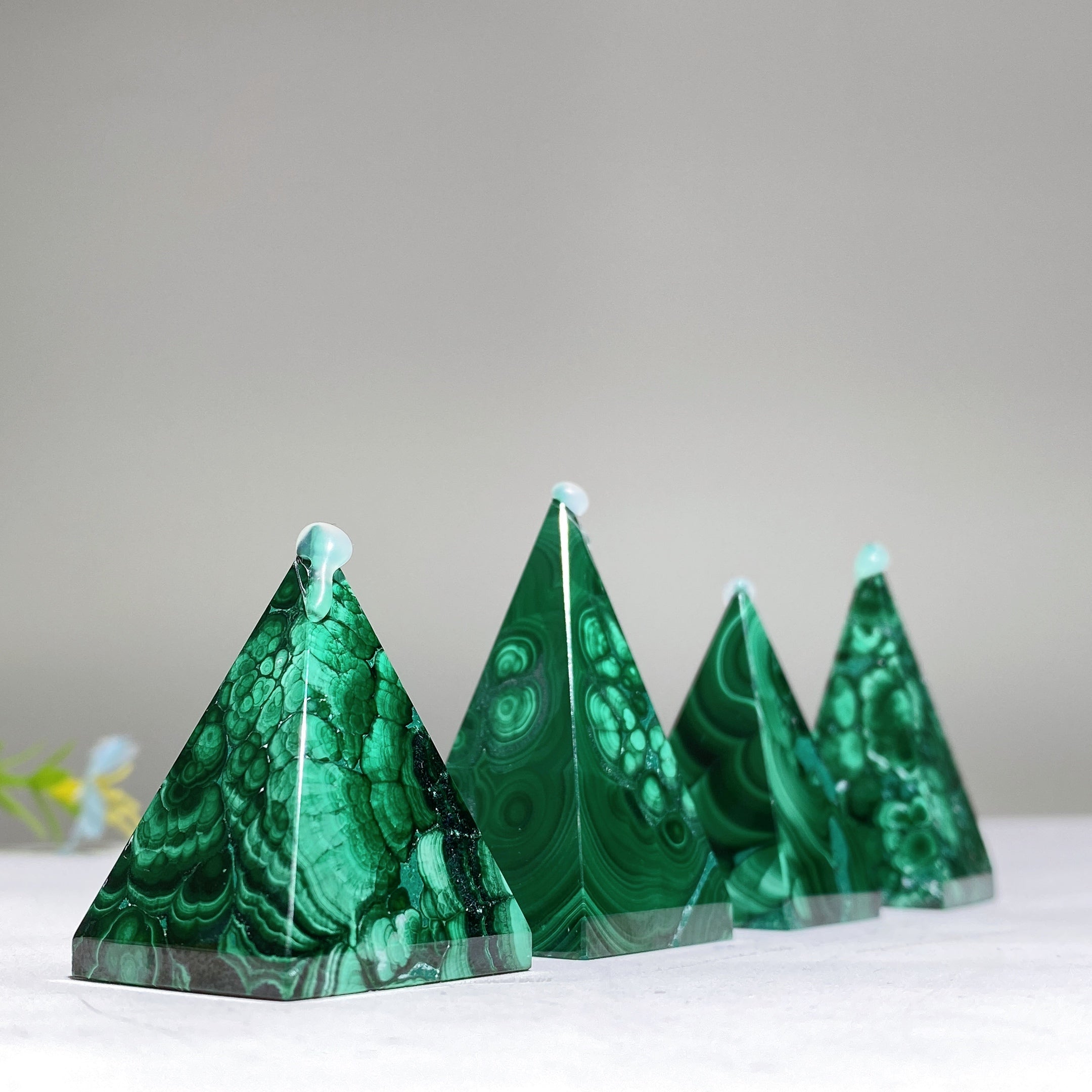 Malachite Crystal Pyramid Carving 1.4-2.0 inch Healing Gem