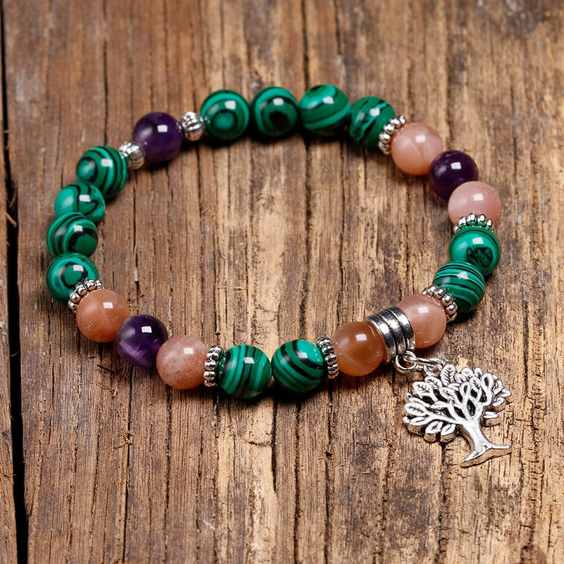 Malachite Crystal Bracelet for Meditation and Harmony