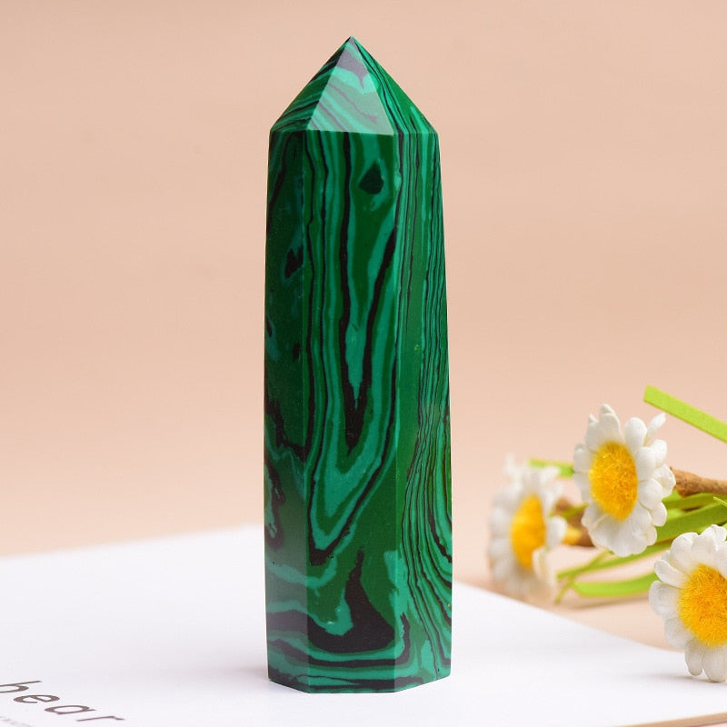 Malachite Soul Energy Healing Tower Crystal