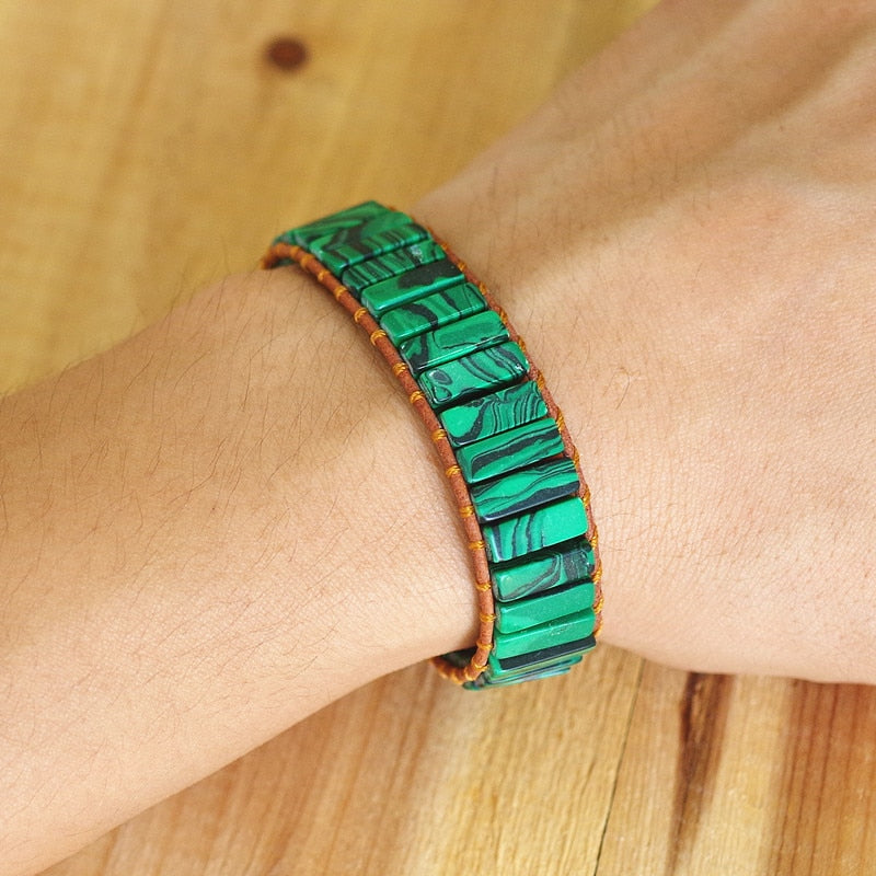 Malachite Soul Mirror Bracelet for Transformation