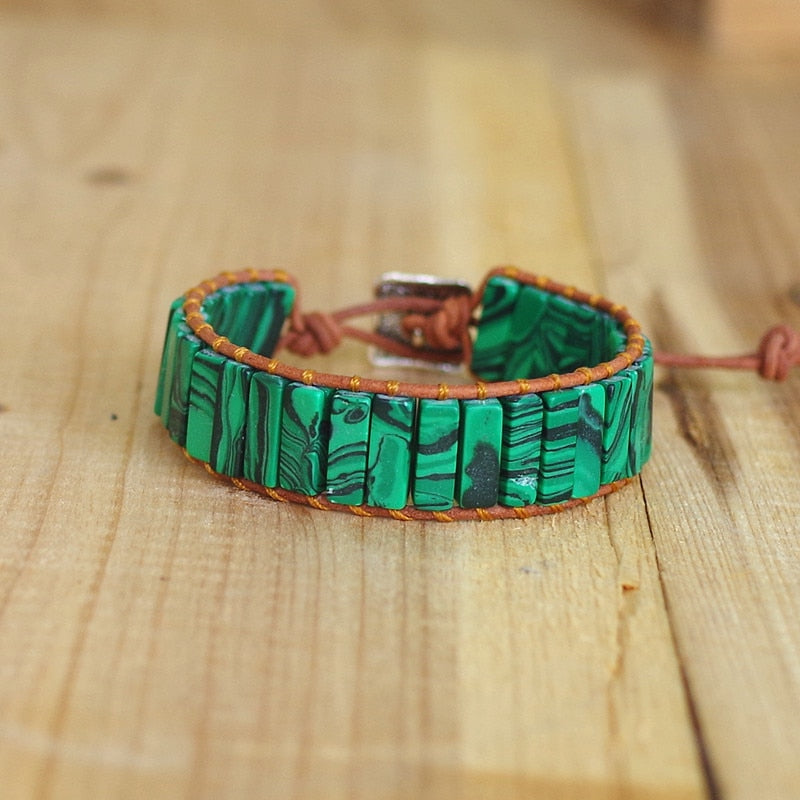 Malachite Soul Mirror Bracelet for Transformation