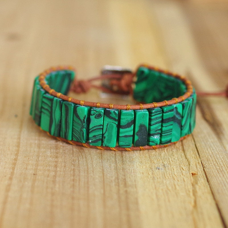 Malachite Soul Mirror Bracelet for Transformation