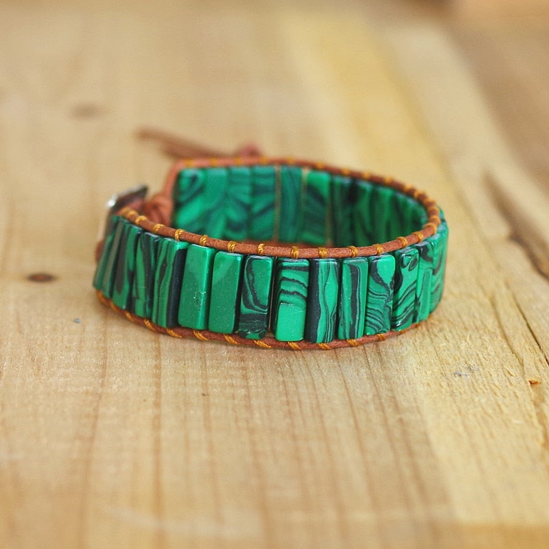 Malachite Soul Mirror Bracelet for Transformation