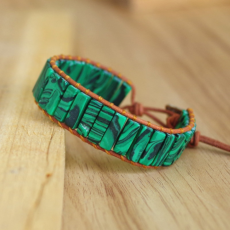 Malachite Soul Mirror Bracelet for Transformation