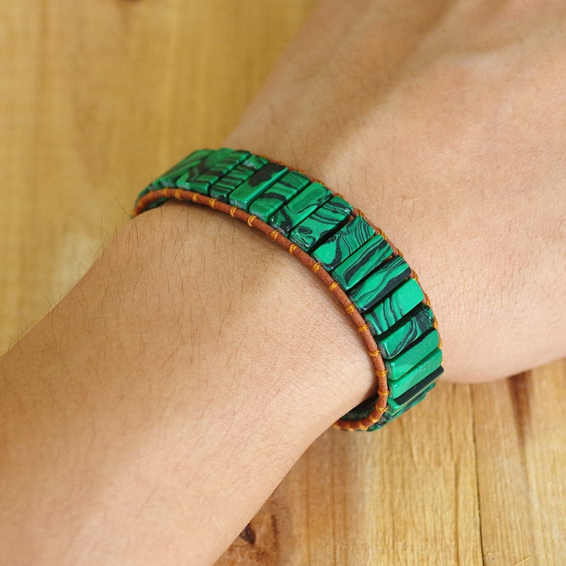 Malachite Soul Mirror Bracelet for Transformation