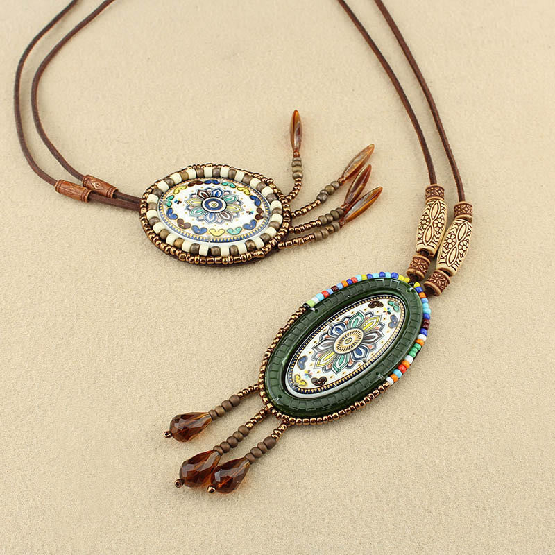 Mandala Pattern Spiritual Necklace for Creativity & Focus