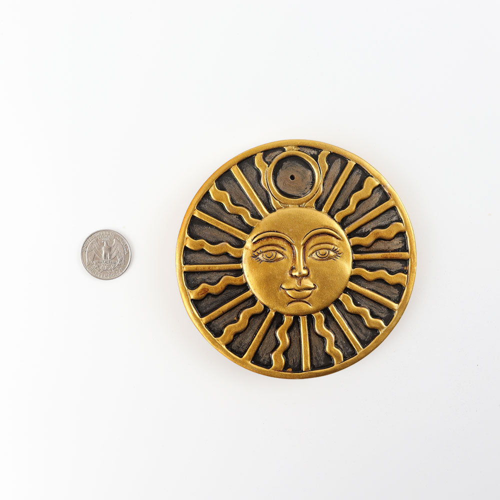 Matte Resin Sun Face Incense Burner Plate 11cm