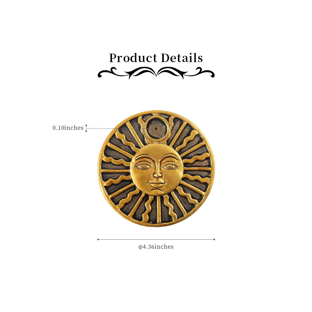Matte Resin Sun Face Incense Burner Plate 11cm
