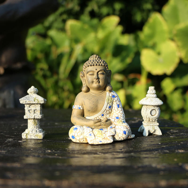 Meditating Zen Buddha Resin Statue for Serenity & Calm
