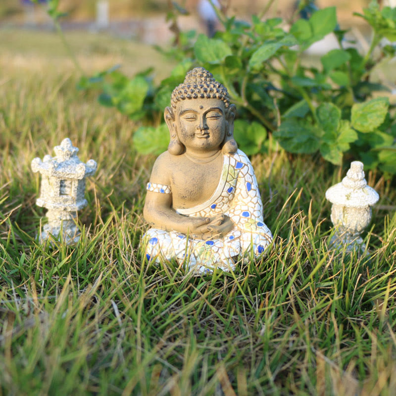 Meditating Zen Buddha Resin Statue for Serenity & Calm