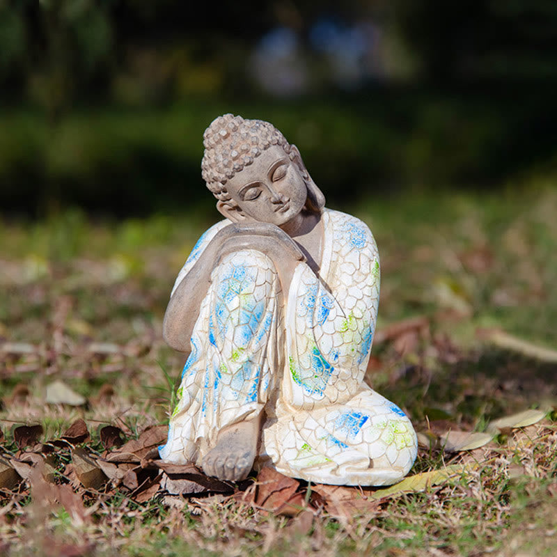 Meditating Zen Buddha Resin Statue for Serenity & Calm