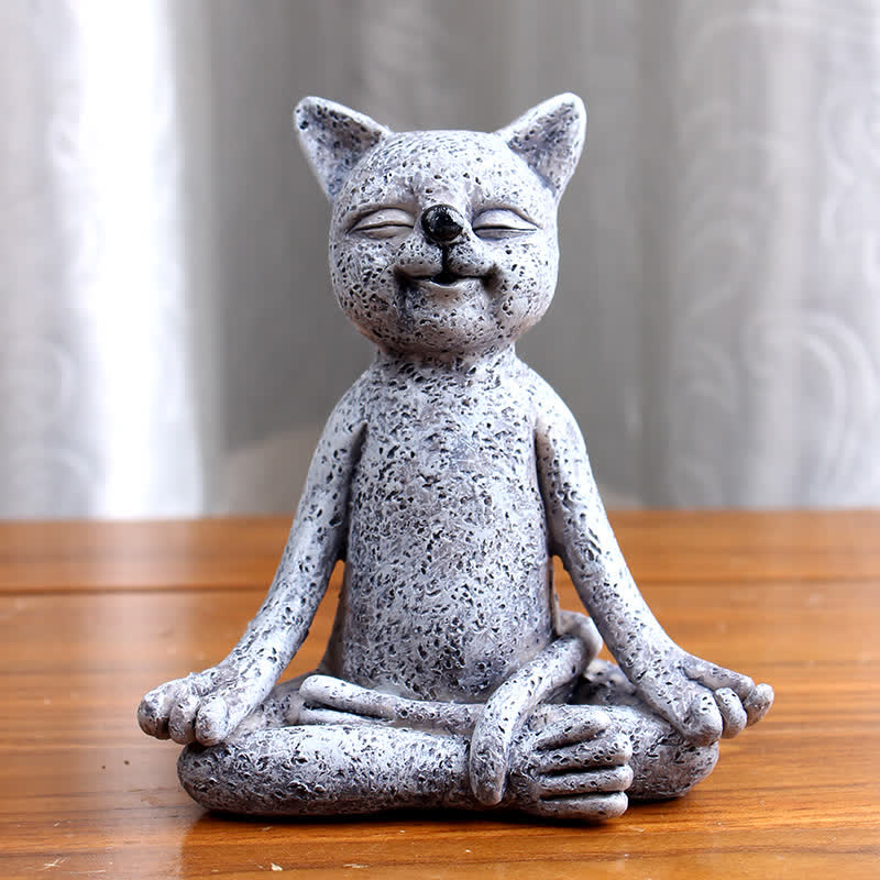 Meditating Zen Dog Cat Frog Spiritual Statue Decoration