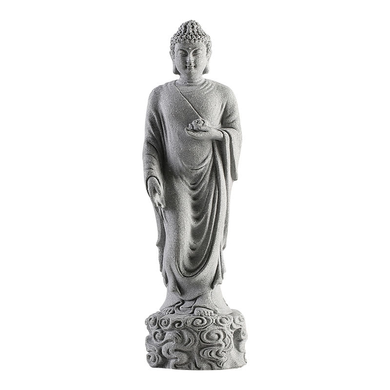 Meditation Buddha Statue Sandstone 6x6x20cm for Serenity Home