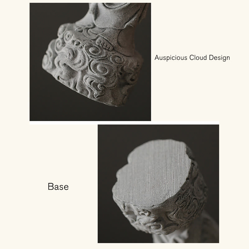 Meditation Buddha Statue Sandstone 6x6x20cm for Serenity Home