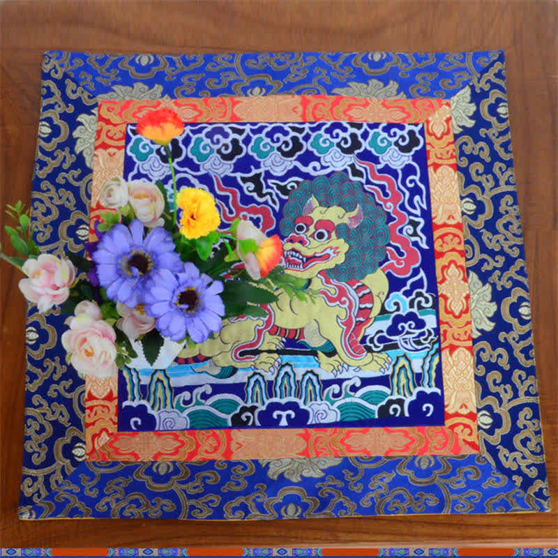 Meditation Prayer Altar Mat with Fengshui Kirin Symbol