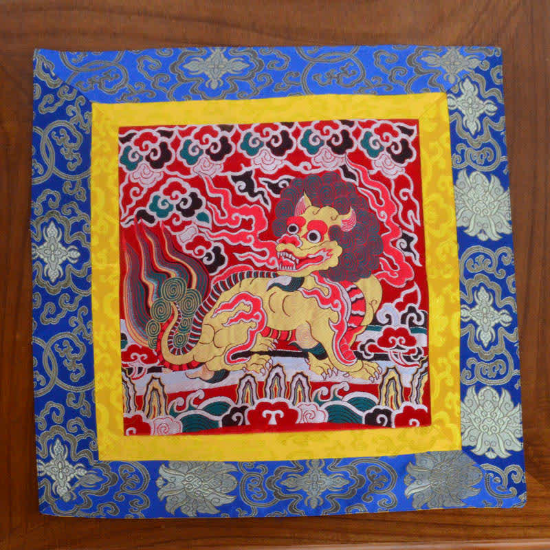 Meditation Prayer Altar Mat with Fengshui Kirin Symbol