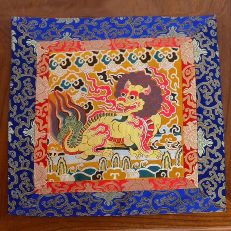 Meditation Prayer Altar Mat with Fengshui Kirin Symbol