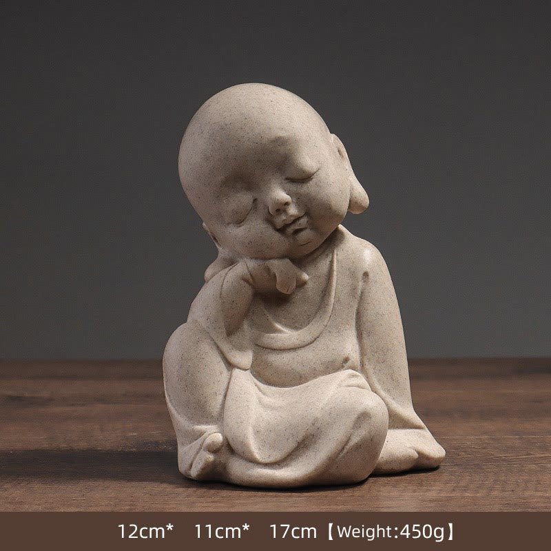 Meditation Resin Buddha Monk Statue for Home Serenity