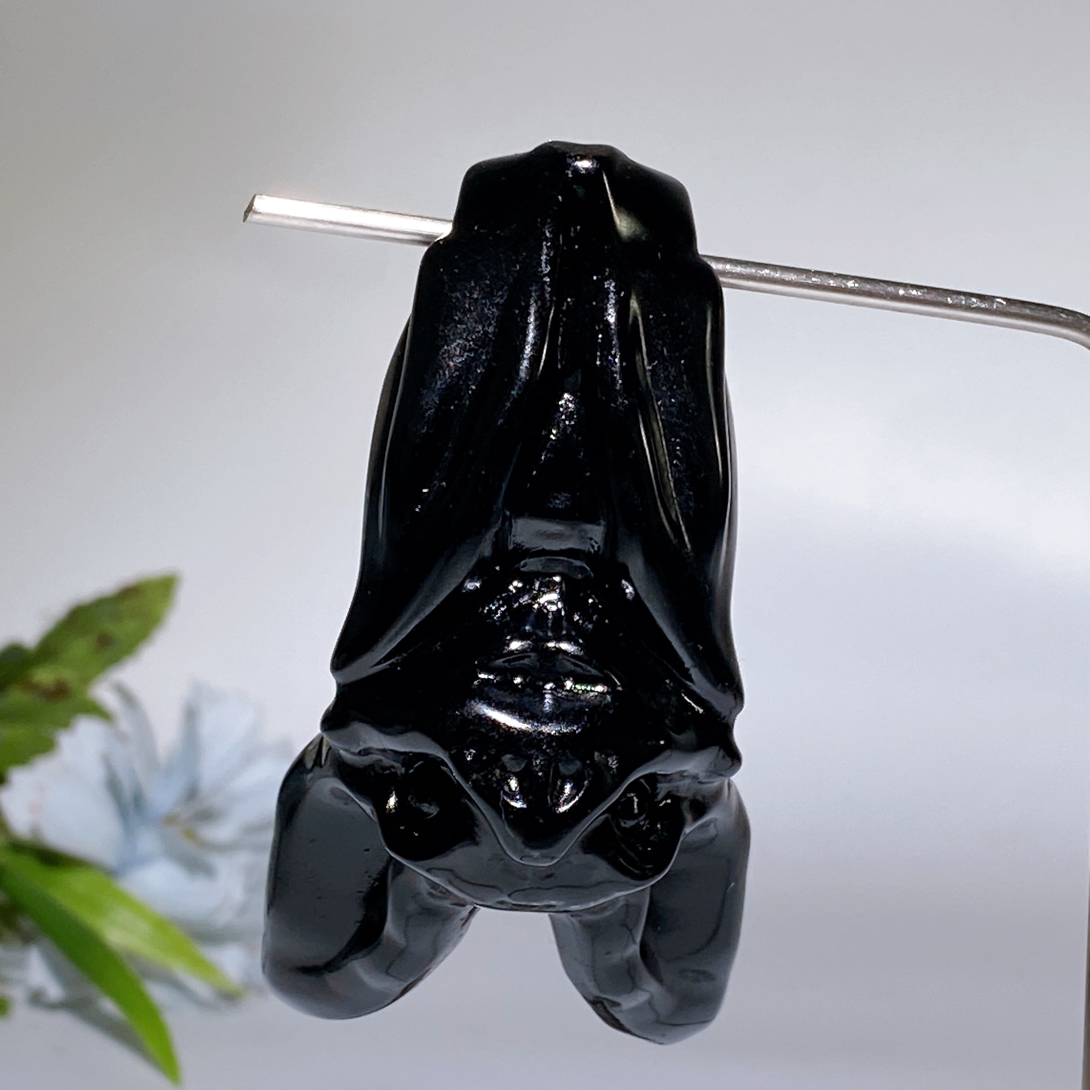 Medium Crystal Bat Carving With Stand Natural Gemstone Display