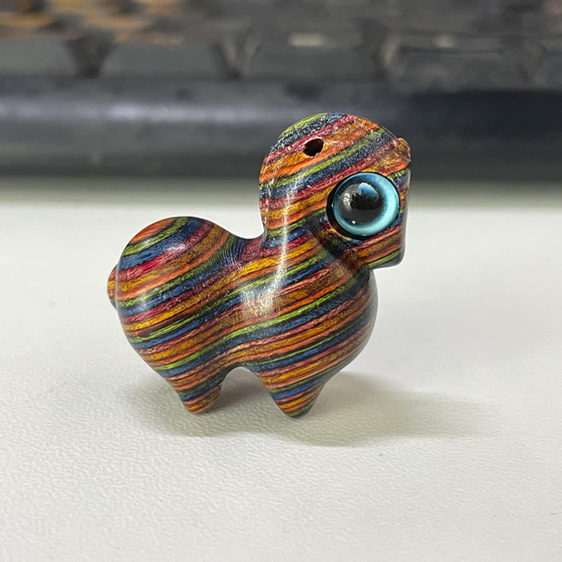 Medium Small Leaf Red Sandalwood Lucky Mini Horse Protection Figurine