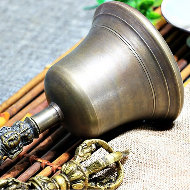 Medium Tibetan Bell and Vajra Dorje Copper Meditation Set