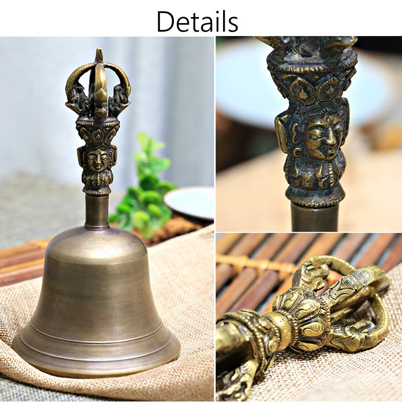 Medium Tibetan Bell and Vajra Dorje Copper Meditation Set