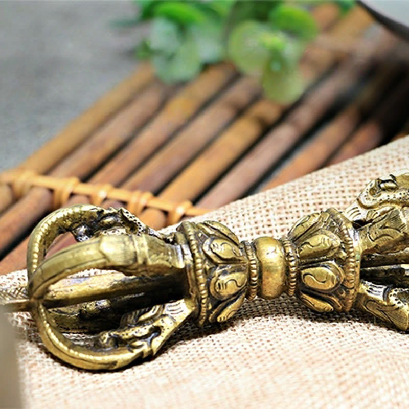 Medium Tibetan Bell and Vajra Dorje Copper Meditation Set