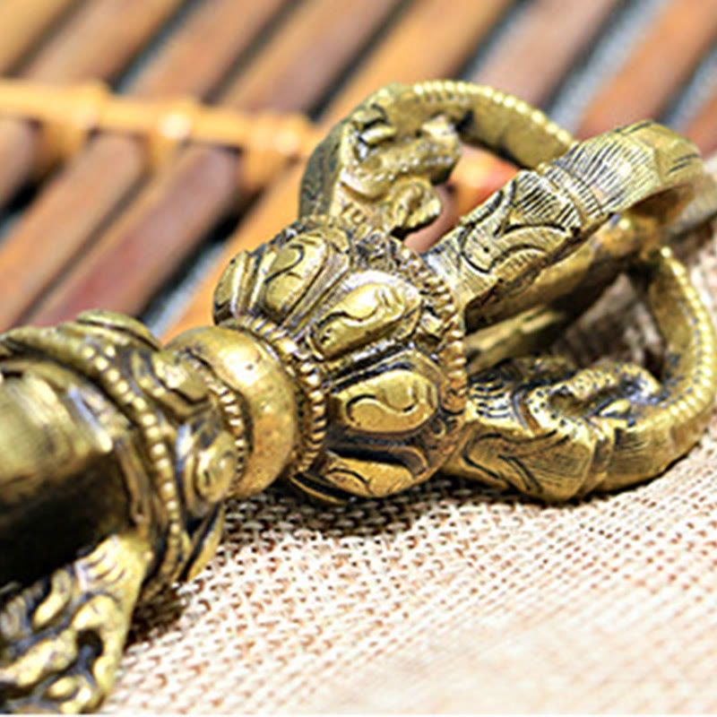 Medium Tibetan Bell and Vajra Dorje Copper Meditation Set