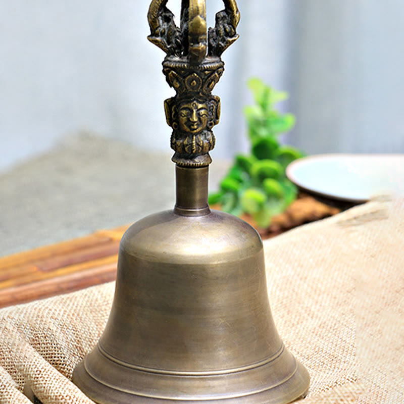 Medium Tibetan Bell and Vajra Dorje Copper Meditation Set