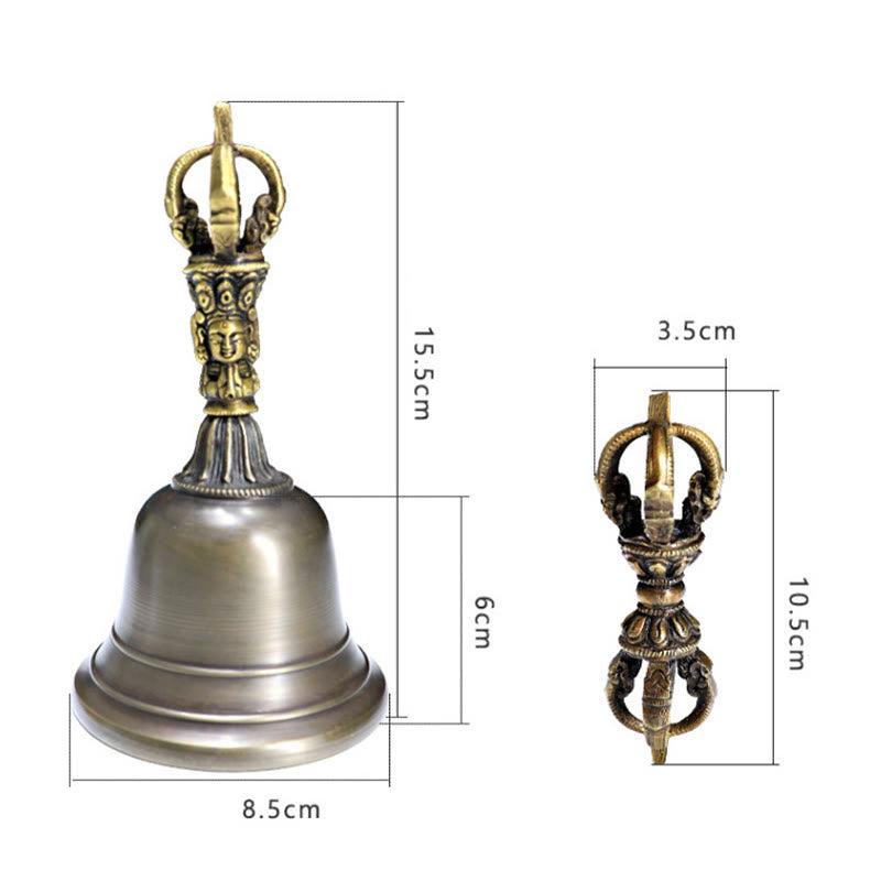 Medium Tibetan Bell and Vajra Dorje Copper Meditation Set