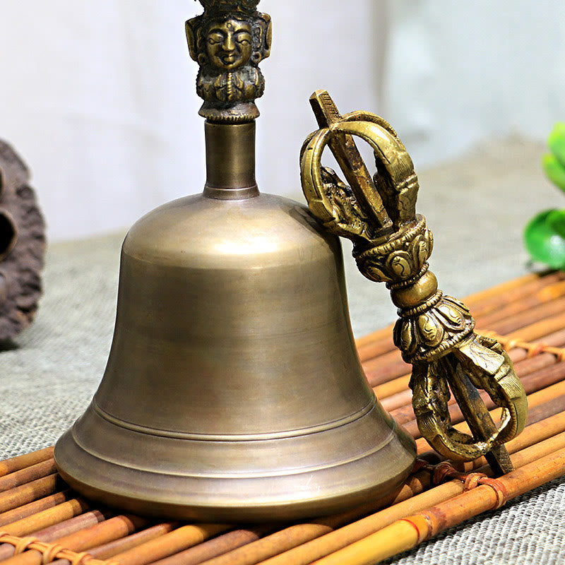 Medium Tibetan Bell and Vajra Dorje Copper Meditation Set