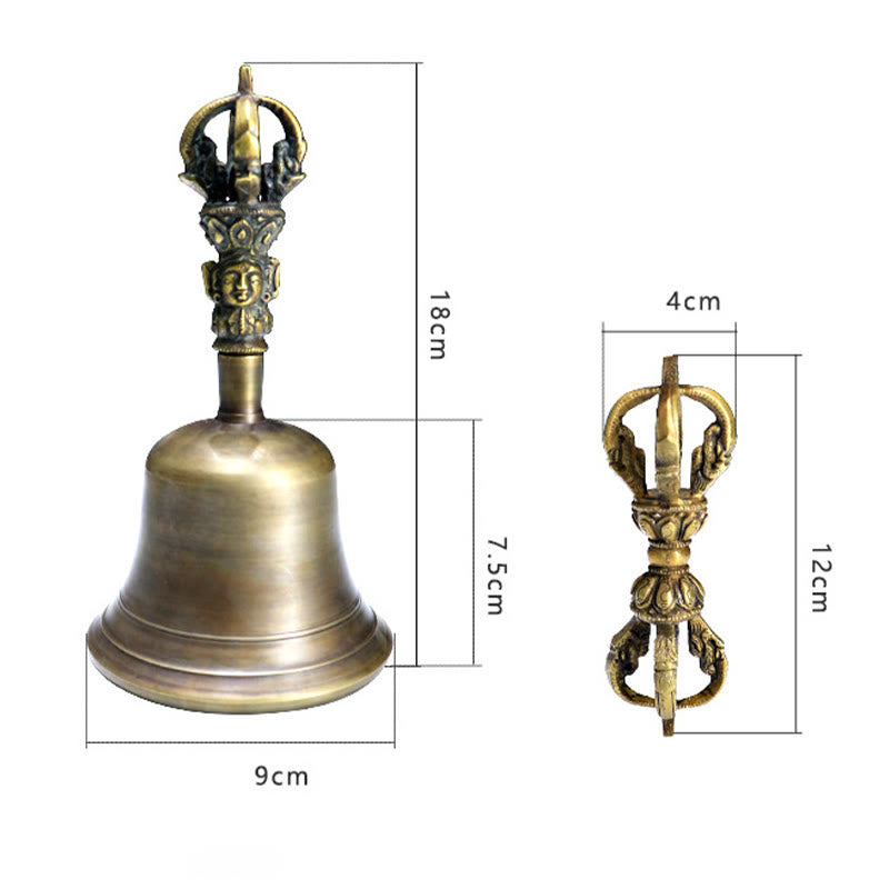 Medium Tibetan Bell and Vajra Dorje Copper Meditation Set