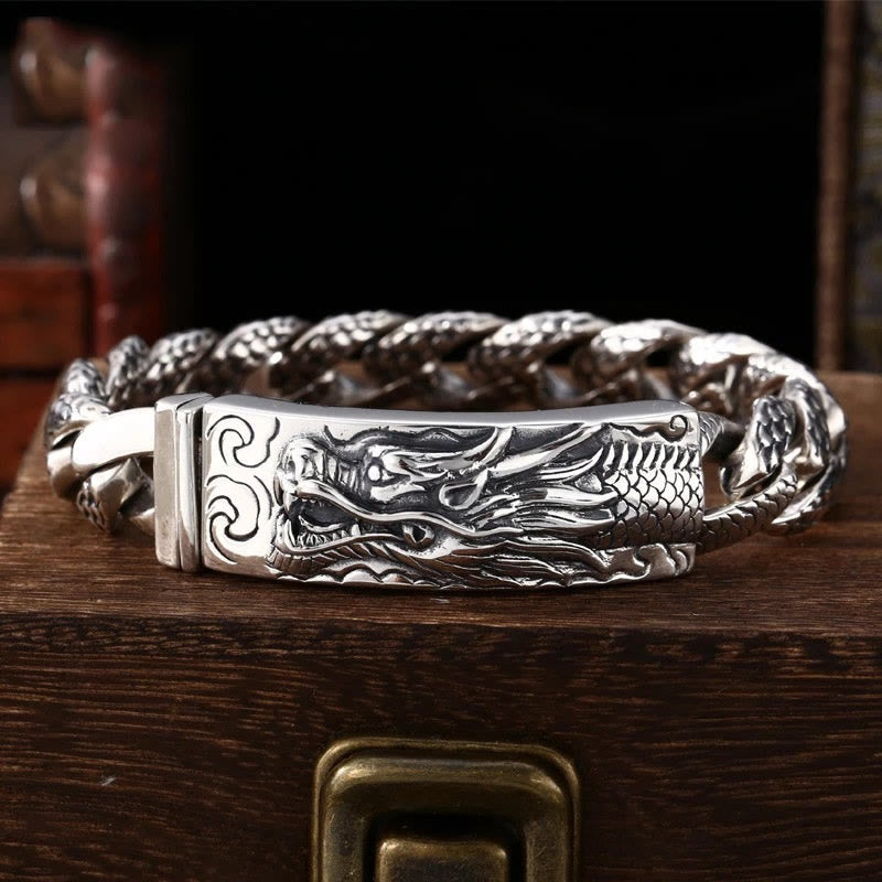 Mens Copper Dragon Scale Protection Bracelet 20cm