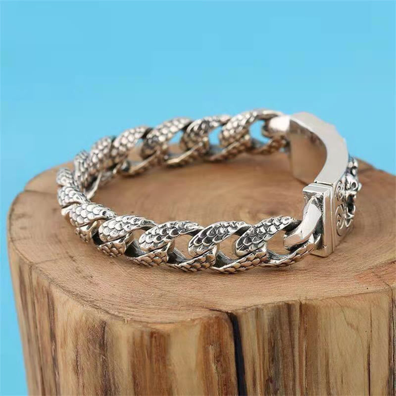 Mens Copper Dragon Scale Protection Bracelet 20cm