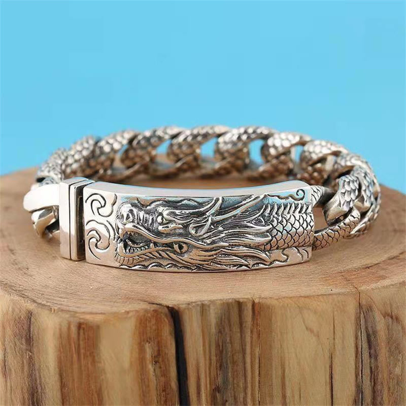 Mens Copper Dragon Scale Protection Bracelet 20cm