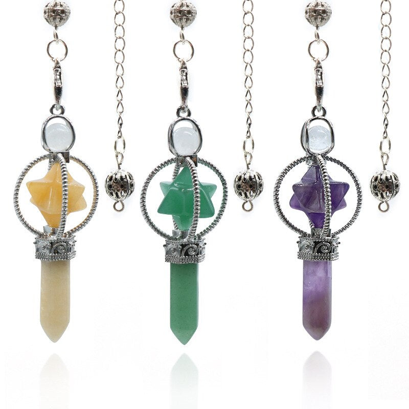 Merkaba Crystal Pendulum for Divination and Dowsing