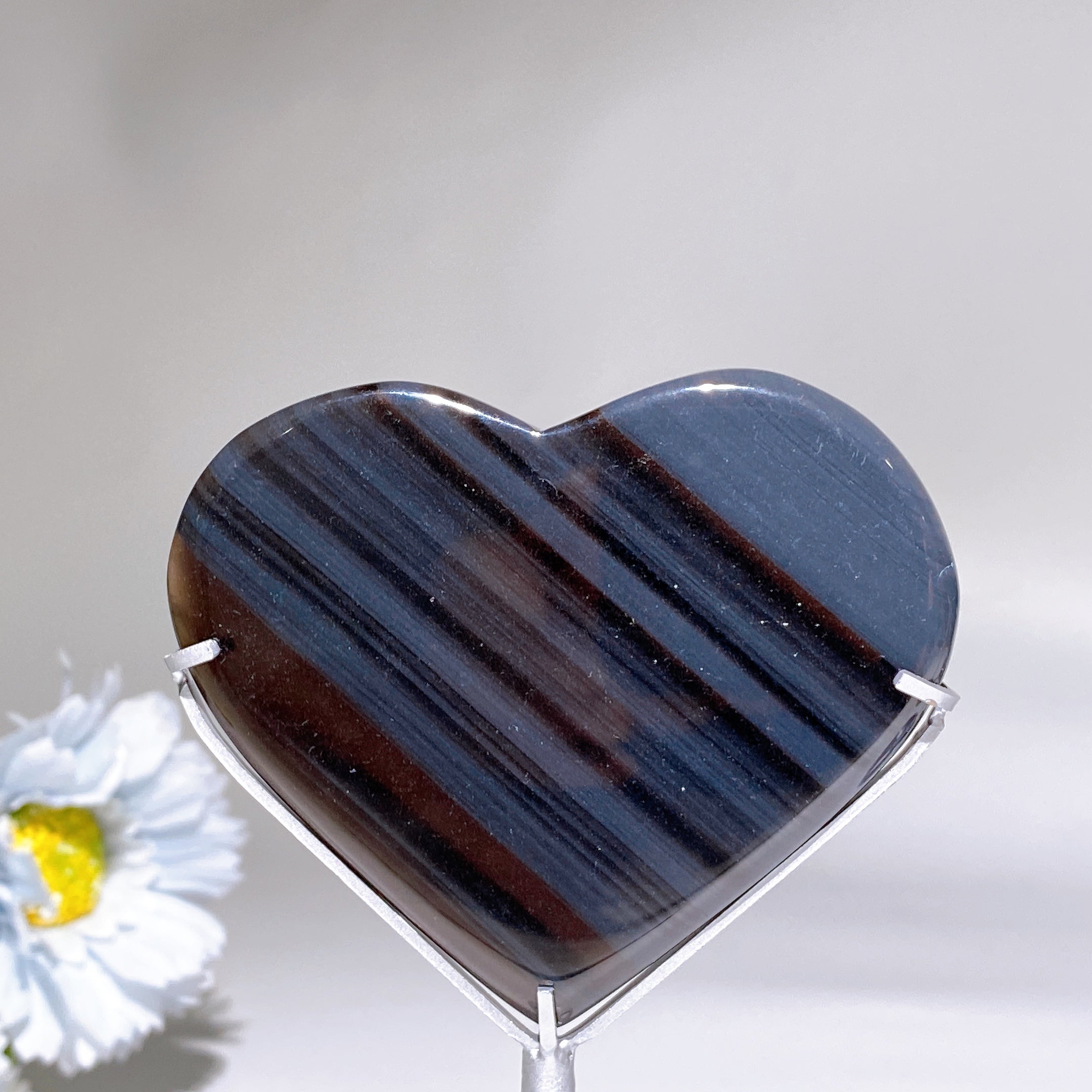 Midnight Lace Obsidian 3-Inch Heart Carving for Healing