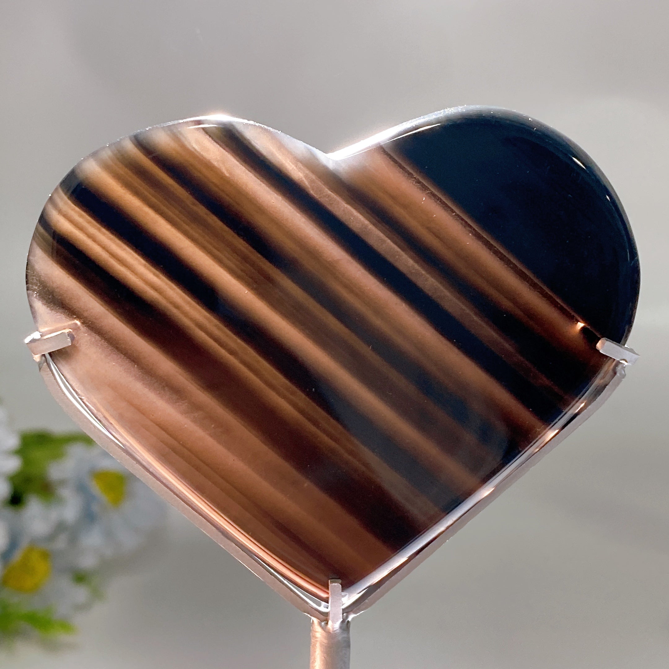 Midnight Lace Obsidian 3-Inch Heart Carving for Healing