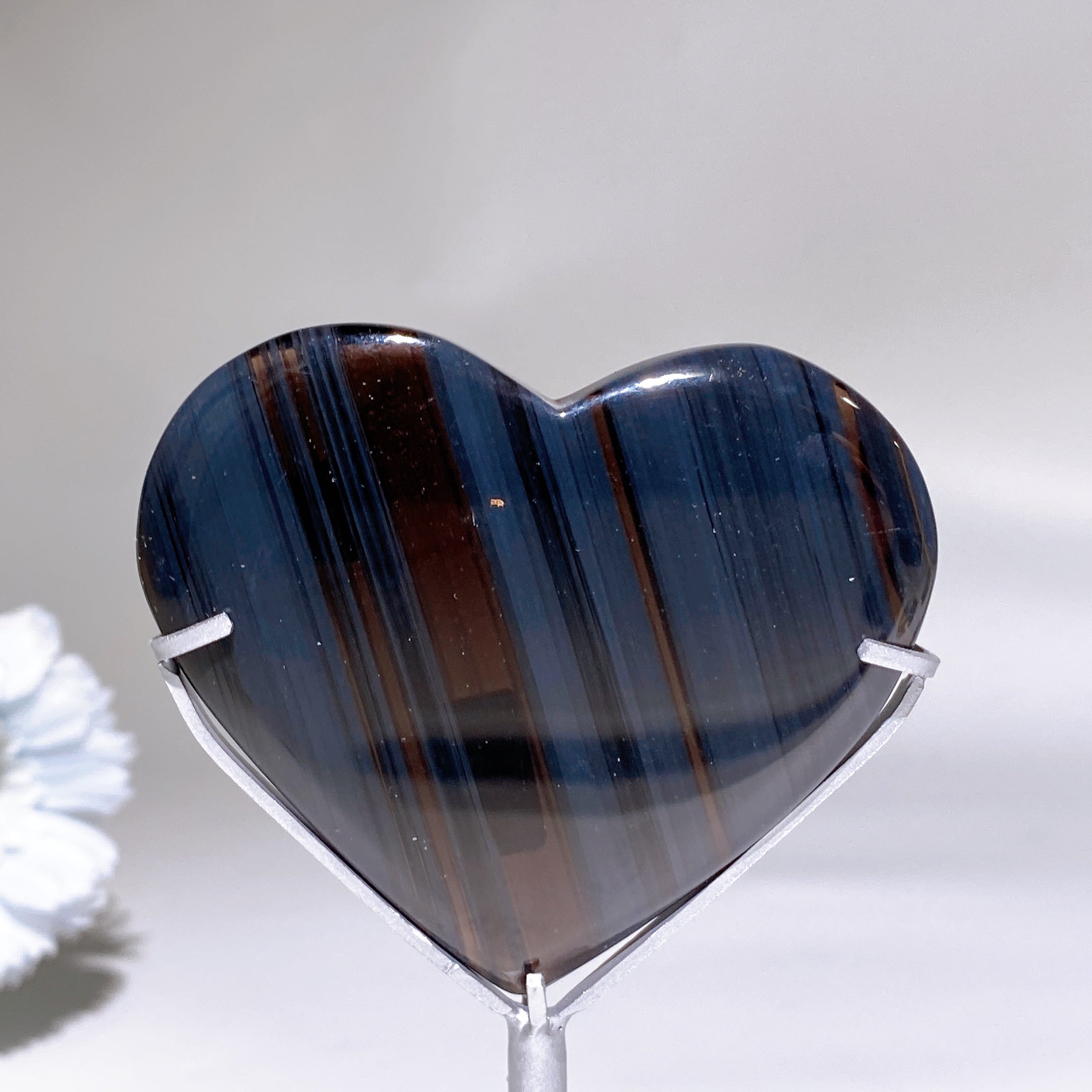 Midnight Lace Obsidian 3-Inch Heart Carving for Healing