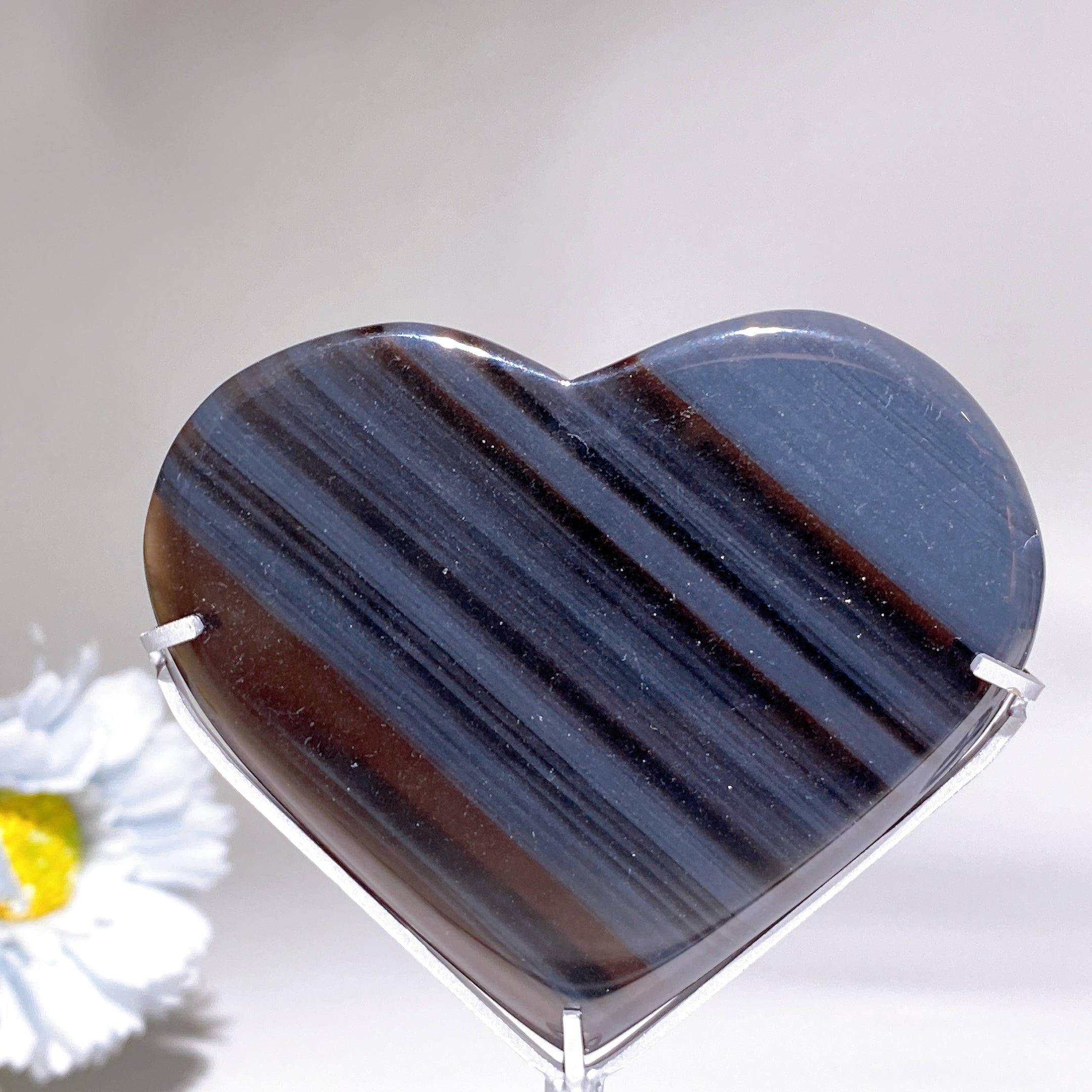 Midnight Lace Obsidian 3-Inch Heart Carving for Healing