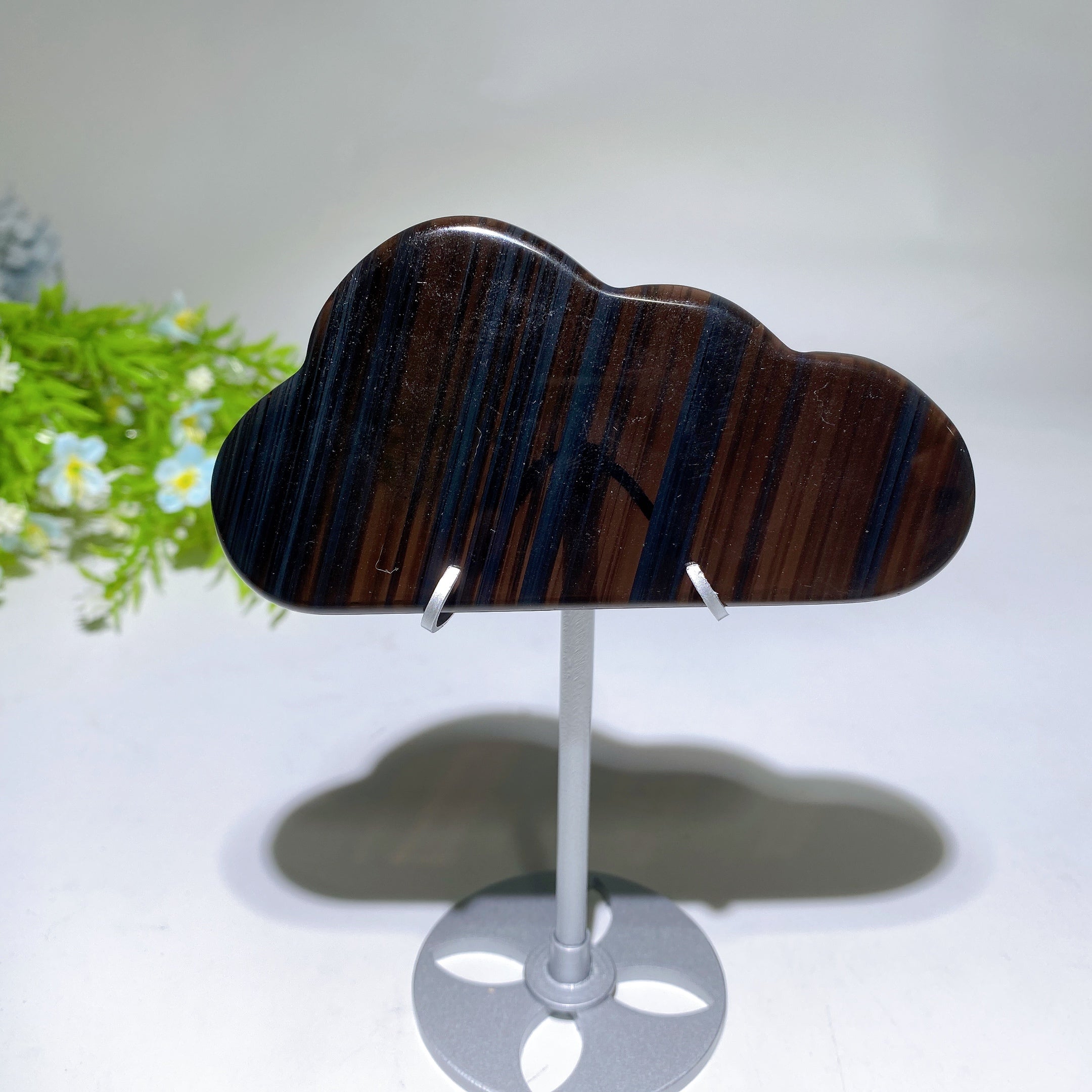 Midnight Lace Obsidian Crystal Carvings with Stand 4 Shapes