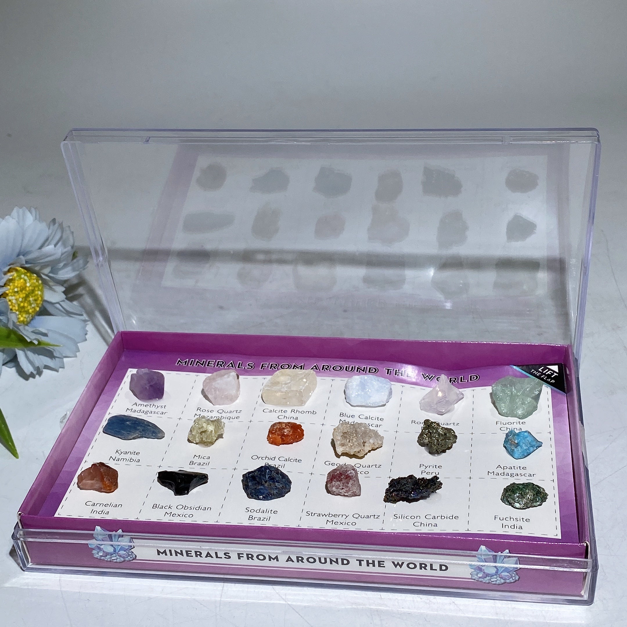 Minerals From Around The World Raw Crystal Healing Set 11x18cm