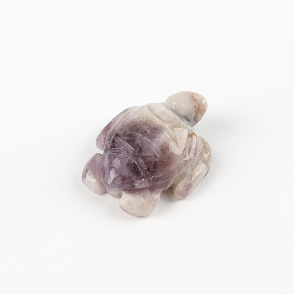 Mini 1.04" Amethyst Crystal Turtle Carving for Healing