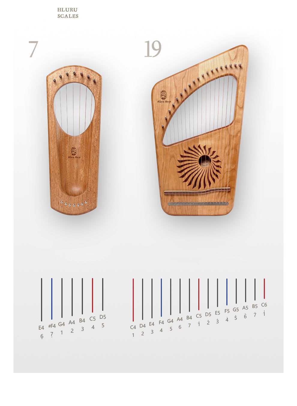 Mini 7-String Lyre Harp Instrument for Beginners