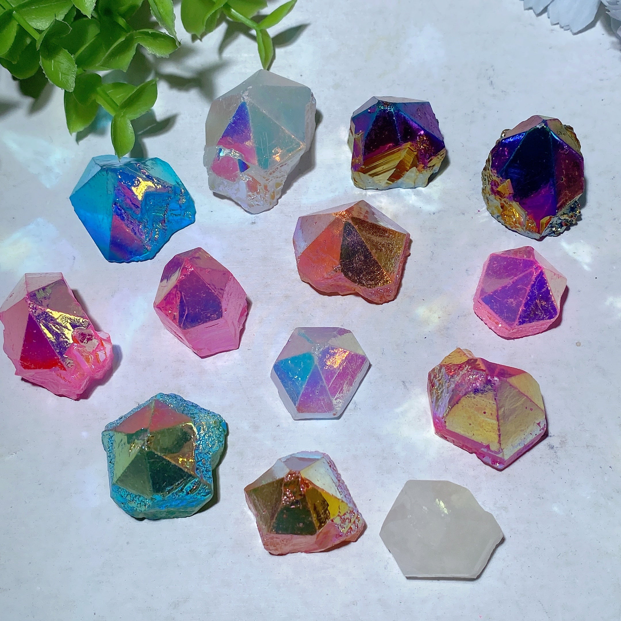 Mini Aura Coated Crystal Points 1 Inch Polished Healing