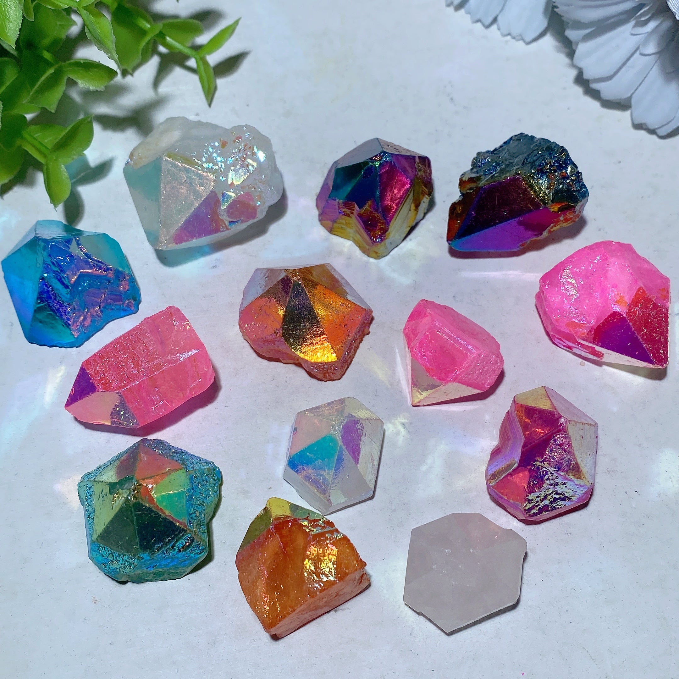 Mini Aura Coated Crystal Points 1 Inch Polished Healing